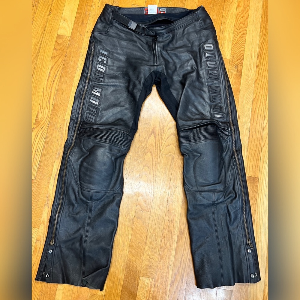 Icon Moto - Automag Leather Riding Overpant - 34